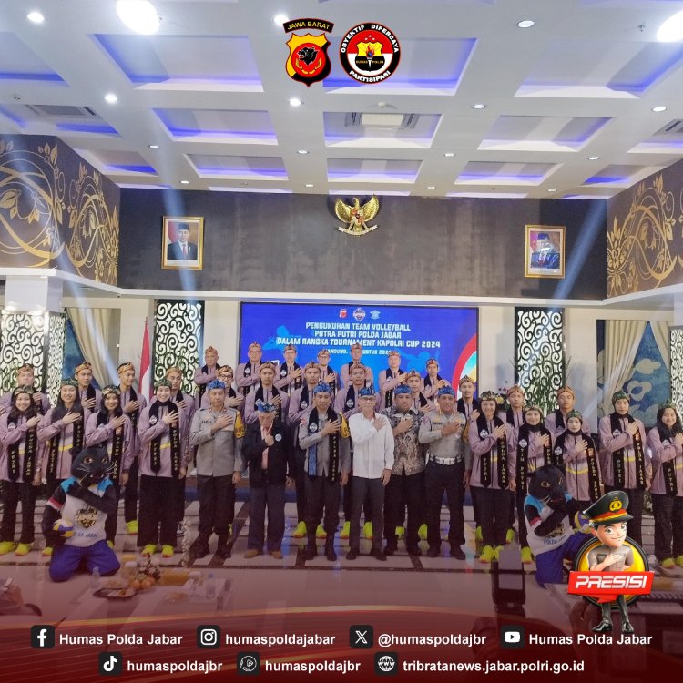 Kapolda Jabar Kukuhkan Tim Putra dan Putri Bola Voli Jelang Kapolri Cup 2024