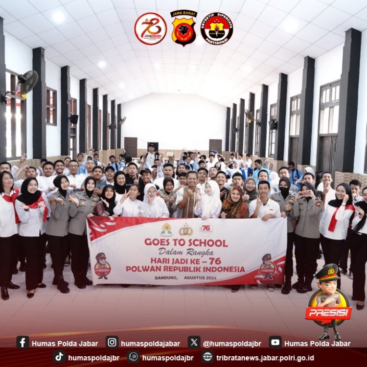 HUT Polwan ke -76, Polwan Polda Jabar Laksanakan Police Goes To School  di SMKN  2 Kota Bandung