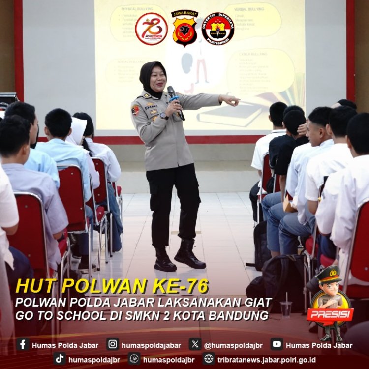 HUT Polwan ke -76, Polwan Polda Jabar Laksanakan Police Goes To School  di SMKN  2 Kota Bandung