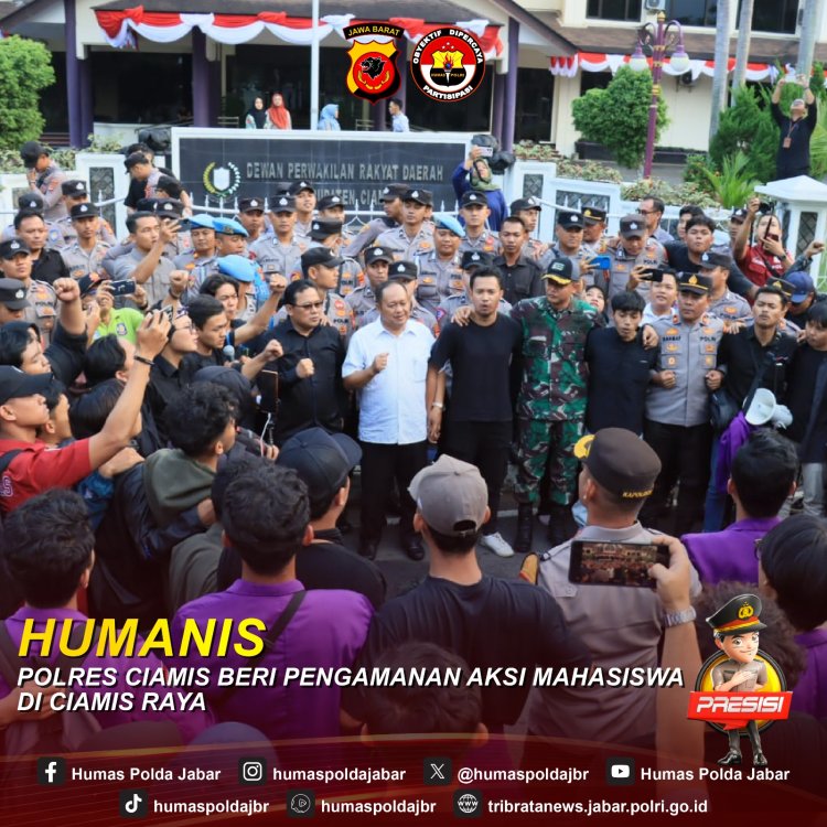 Humanis, Polres Ciamis Beri Pengamanan Aksi Mahasiswa Ciamis Raya