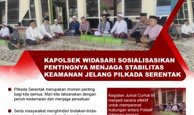Kapolsek Widasari Sosialisasikan Pentingnya Jaga Stabilitas Keamanan Jelang Pilkada Serentak