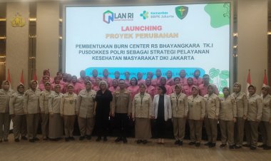 Sebagai Strategi Pelayanan Kesehatan Masyarakat di Jakarta, AKBP. dr. Huntal Napoleon Sp BP-RE Subsp LBL (K) FIHFAA FRSPH Launching Burn Center