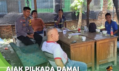 Ajak Pilkada Damai , Bhabinkamtibmas Polsek Gunung Jati  Bangun Cooling System