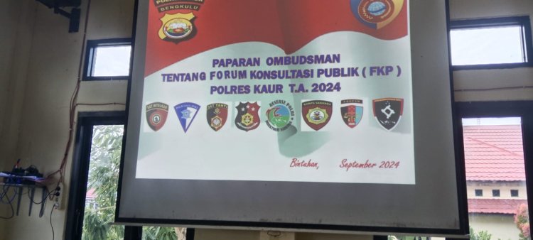 Guna Tingkatkan Pelayanan Polres Kaur Kerjasama Dengan Ombudsman Gelar FKP (Forum Konsultasi Publik)