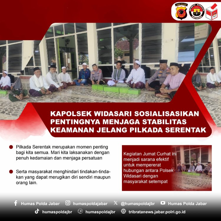 Kapolsek Widasari Sosialisasikan Pentingnya Jaga Stabilitas Keamanan Jelang Pilkada Serentak