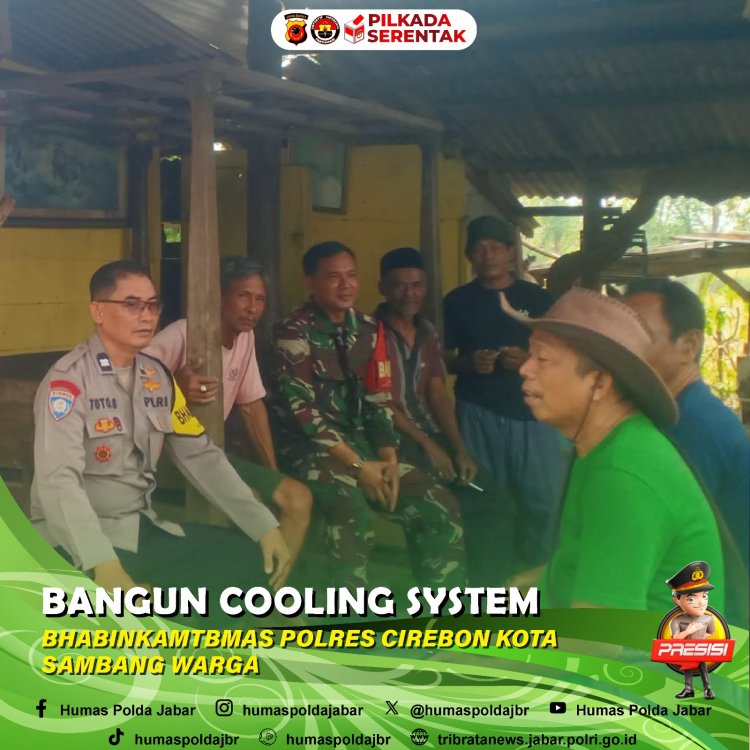 Bangun Cooling System, Bhabinkamtibmas  Polres Cirebon Kota Sambangi Warga