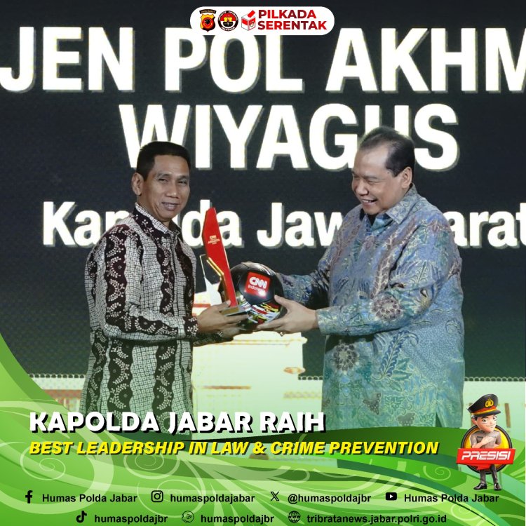 Kapolda Jabar Raih Best Leadership In Law & Crime Prevention