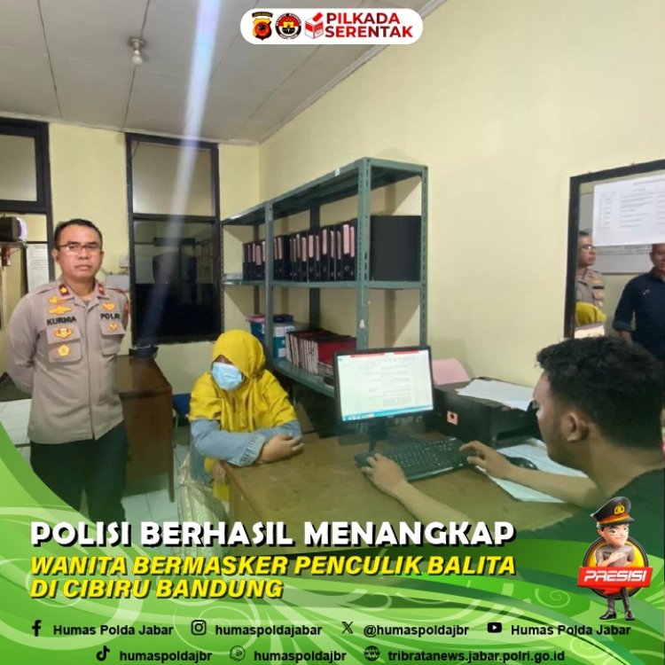 Polisi Tangkap Wanita Bermasker Pelaku Penculikan Balita di Bandung