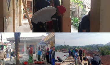 Kerja Bakti Pembangunan Masjid  Bersama Perangkat Desa dan Masyarakat