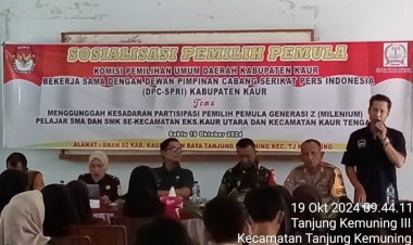 Kolaborasi SPRI dan KPUD Kabupaten Kaur Gelar Sosialisasi Pemilih Pemula Pilkada 2024