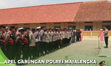 Polres Majalengka Gelar Apel Gabungan Dalam Rangka Pengamanan Kampanye Paslon Gubernur Jabar