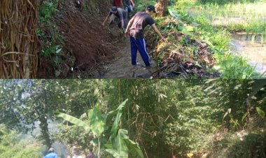 Hari Ke Empat Kegiatan Normalisasi Irigasi Tersier Di Desa Semplak