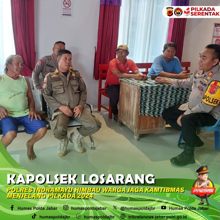 Kapolsek Losarang Berikan Himbauan Kepada Warga,Jaga Harkamtibmas Jelang Pilkada