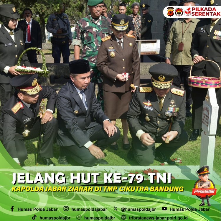 Jelang HUT TNI ke-79, Kapolda Jabar  Ziarah ke TMP Cikutra Bandung