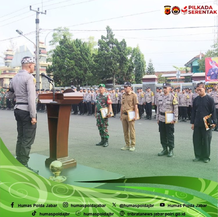 Polres Ciamis Gelar Apel Potmas, Sinergi Tiga Pilar Jaga Keamanan Jelang Pilkada Serentak