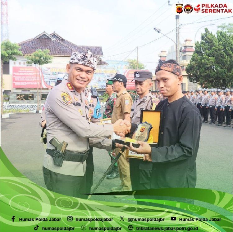 Polres Ciamis Gelar Apel Potmas, Sinergi Tiga Pilar Jaga Keamanan Jelang Pilkada Serentak