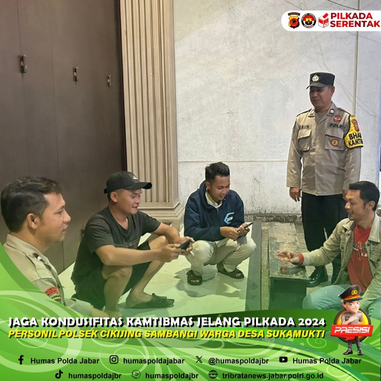 Jaga Kondusifitas Kamtibmas Jelang Pilkada 2024, Personil Polsek Cikijing Sambangi Warga