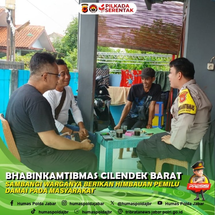 Bhabinkamtibmas Cilendek Barat Gelar Ngariung Bareng Warga, Berikan Himbauan Pemilu Damai