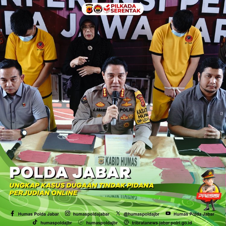 Polda Jabar Ungkap Kasus Dugaan Tindak Pidana Perjudian Online