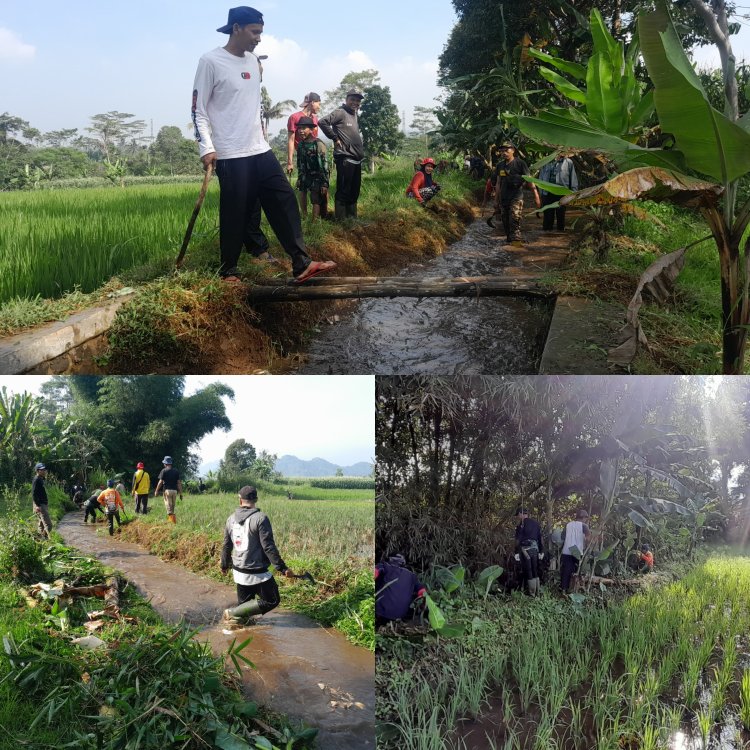 Pemdes Semplak Laksanakan Kegiatan Normalisasi Saluran Irigasi Tersier