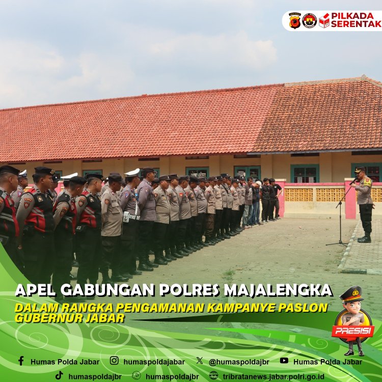 Polres Majalengka Gelar Apel Gabungan Dalam Rangka Pengamanan Kampanye Paslon Gubernur Jabar