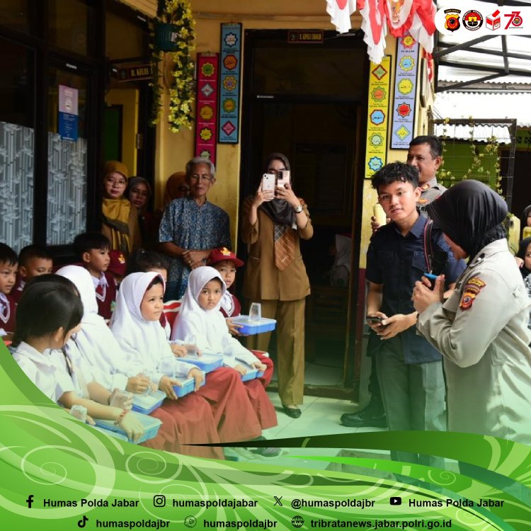 Kasat Binmas Polrestabes Bandung Monitoring Pendistribusian Makanan Bergizi di SD Saluyu Babakan Ciparay