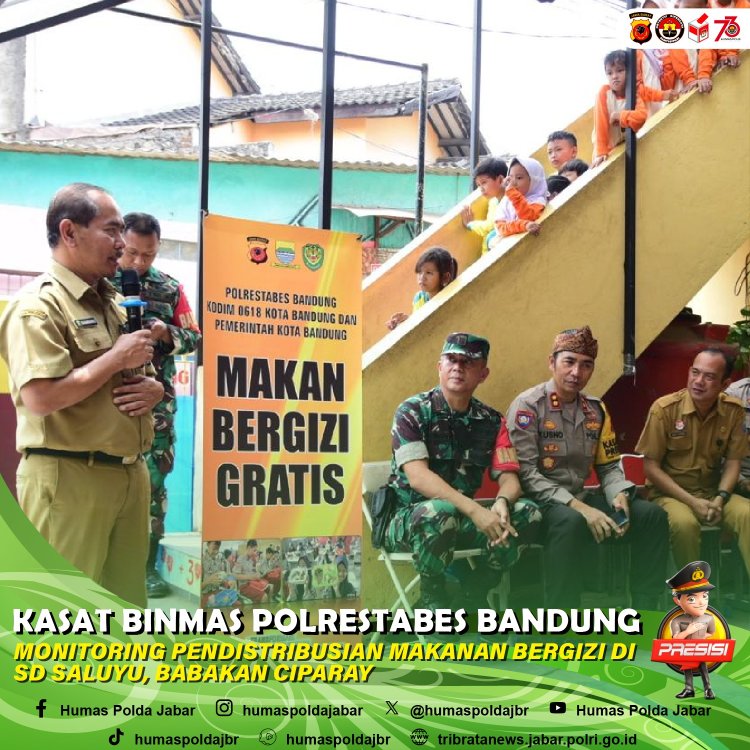 Kasat Binmas Polrestabes Bandung Monitoring Pendistribusian Makanan Bergizi di SD Saluyu Babakan Ciparay