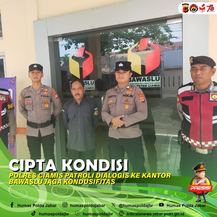 Cipta Kondisi , Polres Ciamis Laksanakan Patroli Dialogis ke Kantor Bawaslu