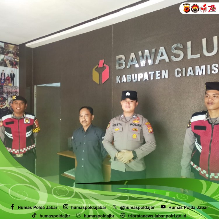 Cipta Kondisi , Polres Ciamis Laksanakan Patroli Dialogis ke Kantor Bawaslu