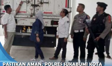 Pastikan Aman , Polres Sukabumi Kota Kawal Kedatangan Surat Suara Pilkada 2024 di KPU