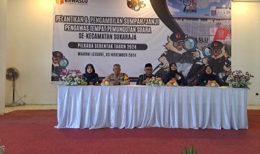 Pastikan Pilkada 2024 Aman dan Lancar, Kapolsek Sukaraja Hadiri Pelantikan Pengawas