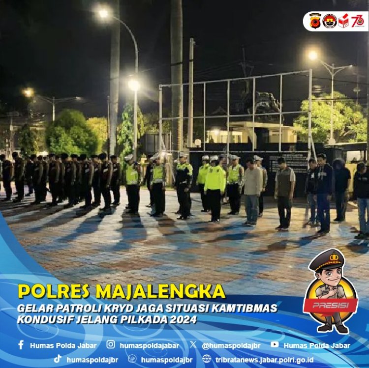 Polres Majalengka Gelar Patroli KRYD, Kaga Kamtibmas Jelang Pilkada Serentak 2024