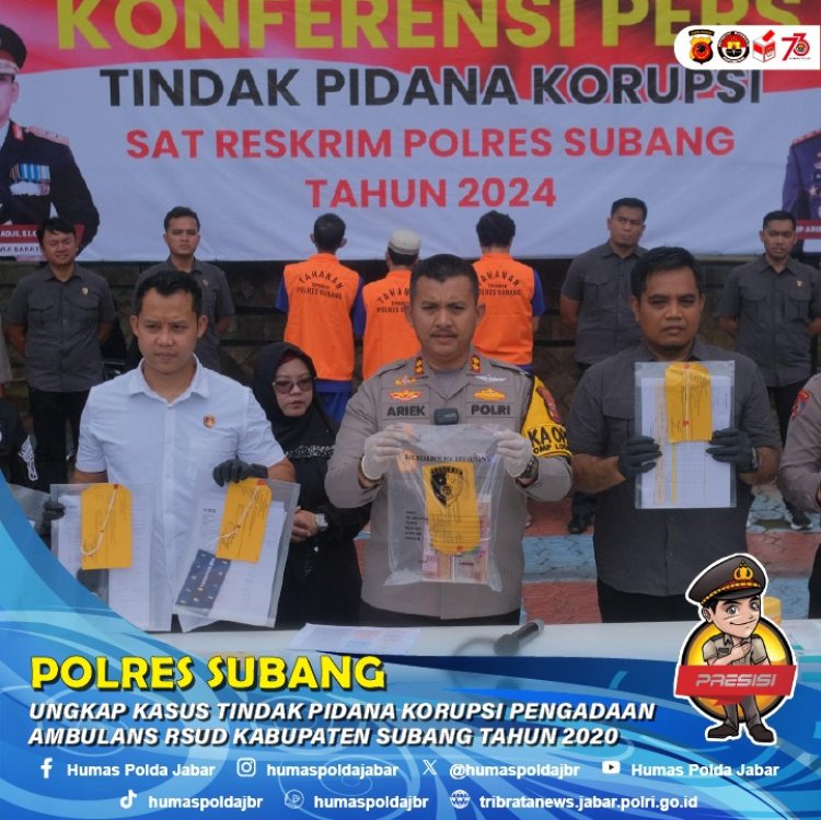 Polres Subang Ungkap Kasus Tindak Pidana Korupsi Pengadaan Ambulance RSUD Subang Tahun 2020