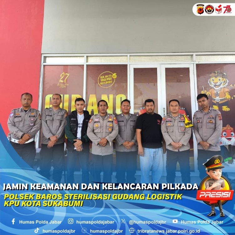 Jamin Keamanan dan Kelancaran Pilkada,Polsek Baros Lakukan Sterilisasi  Gudang Logistik KPU Kota Sukabumi