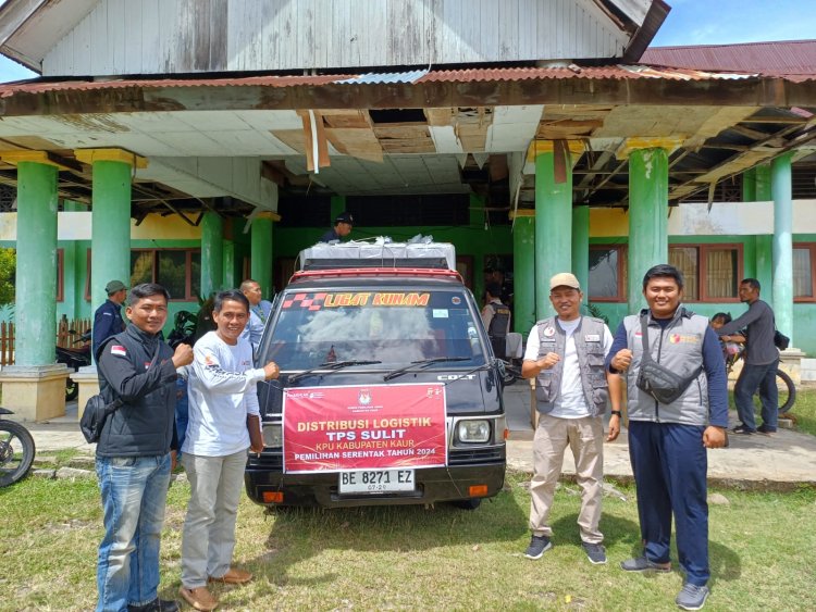 Bawaslu Kabupaten Kaur,Kawal Pengiriman Logistik Ke TPS Sulit