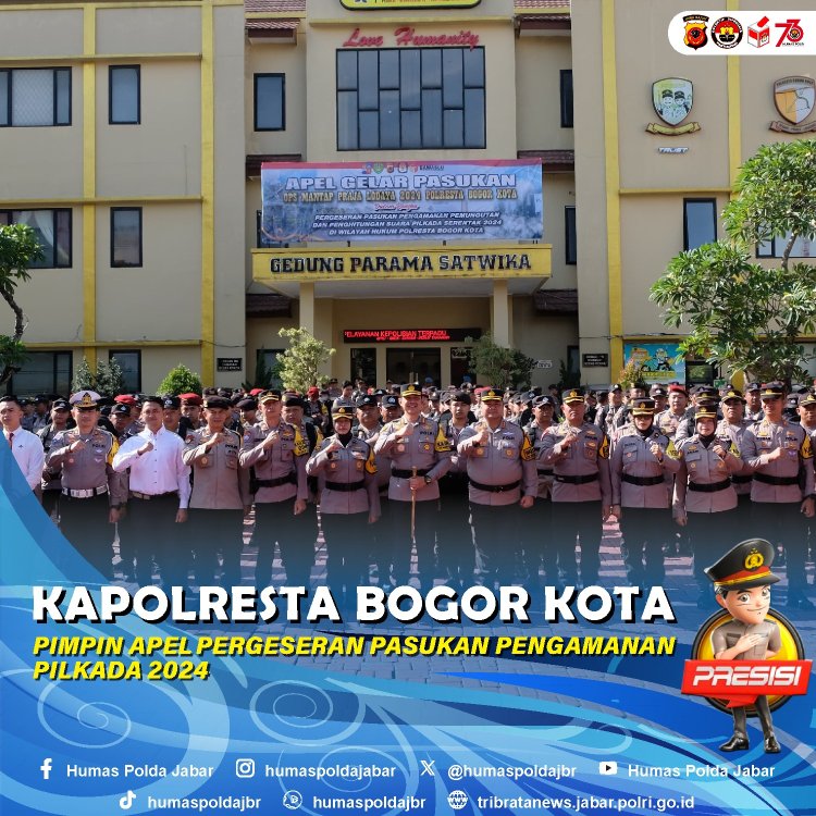 Kapolresta Bogor Kota Pimpin Apel Pergeseran Pengamanan Pilkada 2024