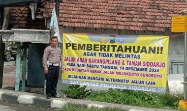 Pengalihan Lalu Lintas Akibat Gerak Jalan Mojokerto-Surabaya 2024