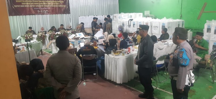 Pastikan Rapat Pleno PPK Aman dan Lancar, Polsek Sukaraja Gelar Pengamanan