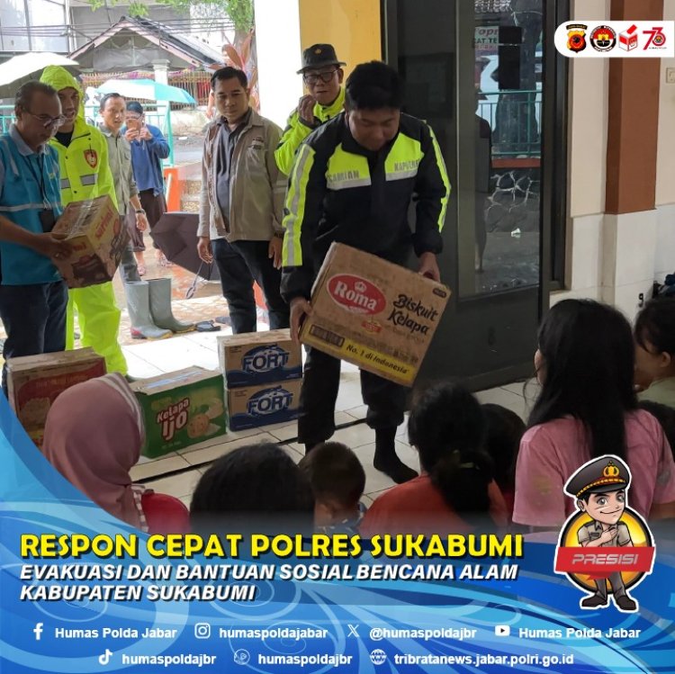 Respon Cepat Polres Sukabumi  Evakuasi dan Bantuan Sosial Bencana Alam di Kabupaten Sukabumi