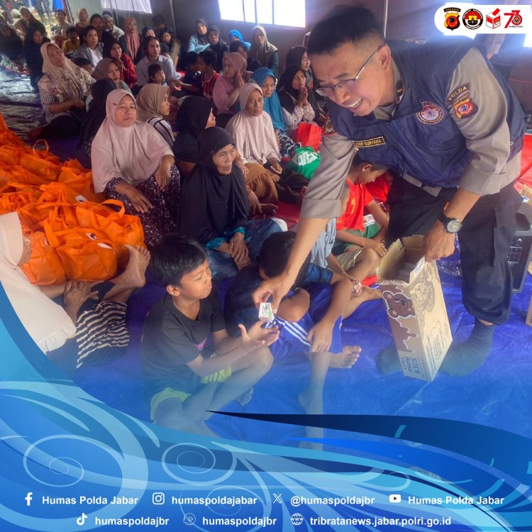 Team Trauma Healing Polda Jabar Beri Dukungan Kepada Korban Bencana Longsor di Sukabumi