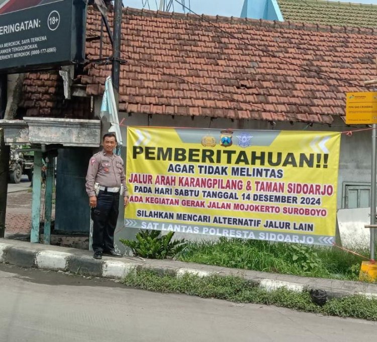 Pengalihan Lalu Lintas Akibat Gerak Jalan Mojokerto-Surabaya 2024