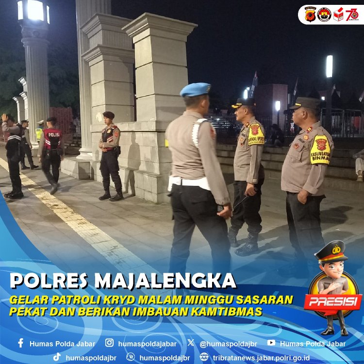 Polres Majalengka Gelar Patroli KRYD, Dengan Sasaran Penyakit Masyarakat (Pekat)