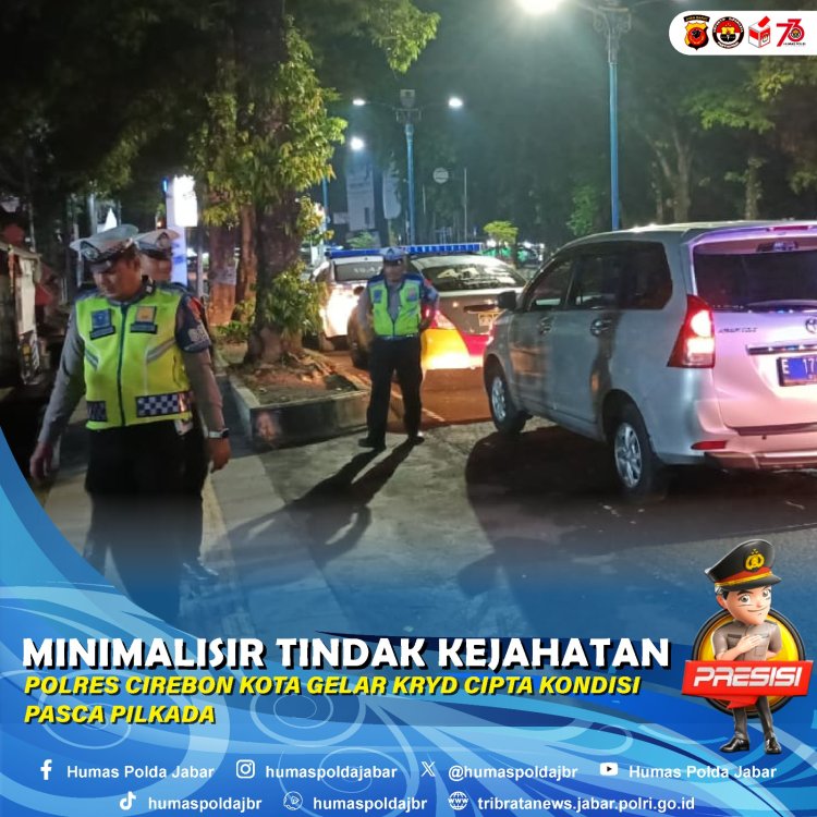 Minimalisir Tindak Kejahatan, Polres Cirebon Kota  Gelar Patroli KRYD Cipta Kondisi Pasca Pilkada