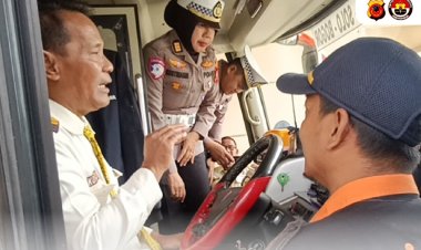 Sat Lantas Polresta Bogor dan Dishub Lakukan Ramp Check Guna Cegah Kecelakaan Saat Libur Panjang