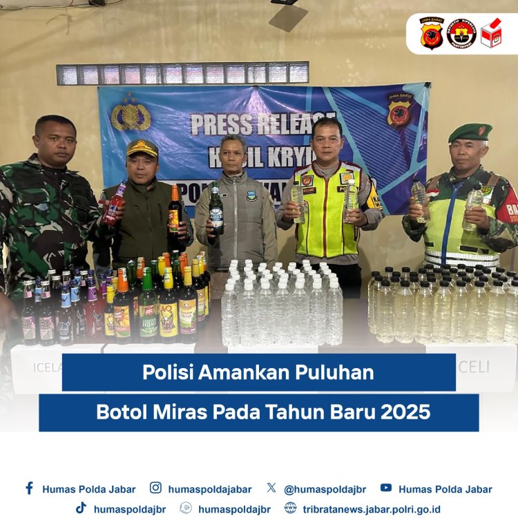 Polisi Amankan Puluhan Botol Miras Pada Tahun Baru 2025