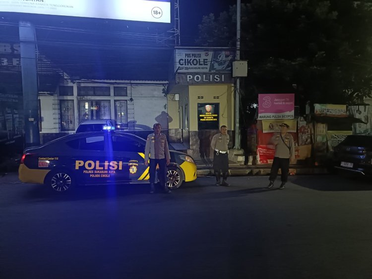 Cegah Gangguan Kamtibmas, Polsek Cikole Tingkatkan Patroli Malam