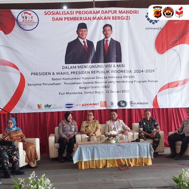 Polres Bogor Kota dan Badan Komunikasi Nasional Desa Gelar Dapur Mandiri dan Pemberian Makanan Bergizi