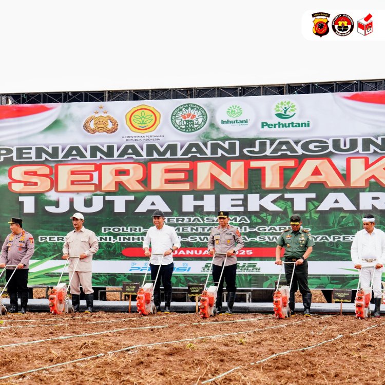 Gerakan Satu Juta Hektare Jagung,  Sinergi Polri dan Kementrian Pertanian Wujudkan Swasembada Pangan 2025