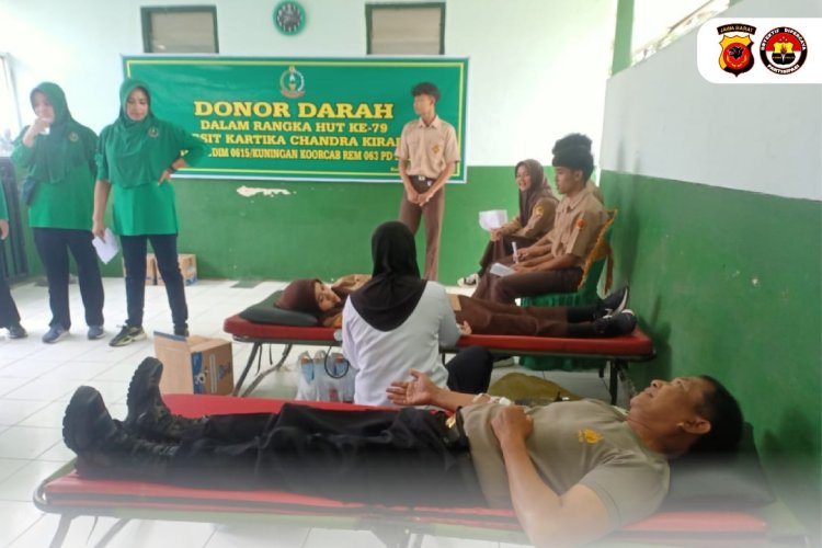 Sinergitas TNI -Polri Dalam Aksi Donor Darah Dalam Rangka HUT Persit Kartika Chandra ke-79