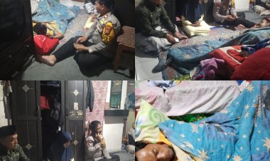 Kapolsek Sukabumi Jenguk Salah Satu Korban Kecelakaan Beruntun Gerbang Tol Ciawi